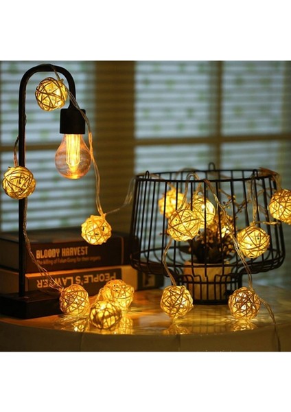 Dekoratif Görünümlü Rattan Model Süs LED Şerit Aydınlatma (10'lu)