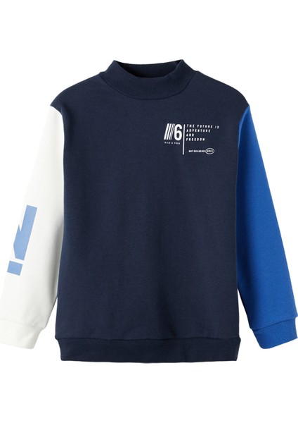 Baskılı Erkek Çocuk Lacivert Sweatshirt Nkmnesım Ls Loose Sweat Bru fiyatları