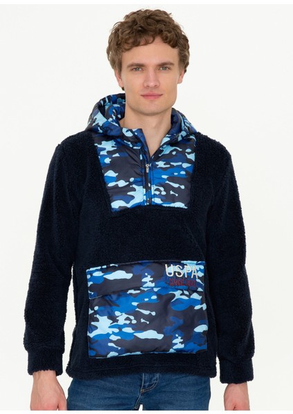 Kapüşon Yaka Lacivert Erkek Sweatshirt Pınot