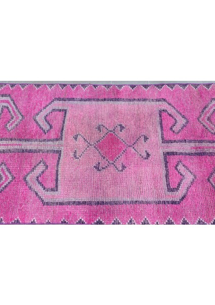 Türk Halısı, Eskitme Halı, Halı, 92X341 Cm Pempe Halı, Merdiven Halı, El Dokuma Merdiven Halı, 766