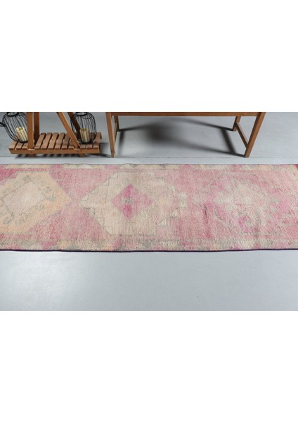 Eskitme Halı, Türk Halısı, Halı, 85X306 Cm Pempe Halı, Dekoratif Merdiven Halı, 8677 modelleri