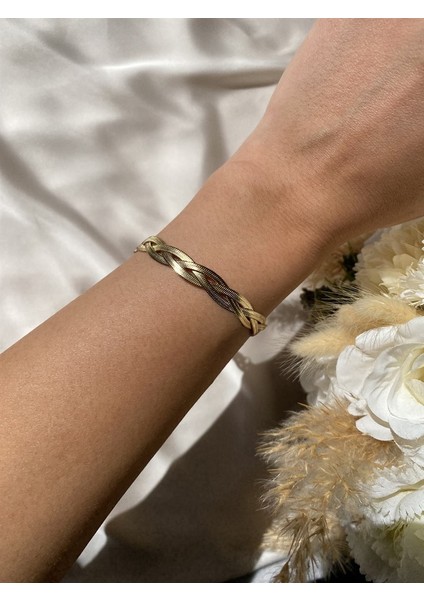 Örme Italyan Zincir Çelik Bileklik