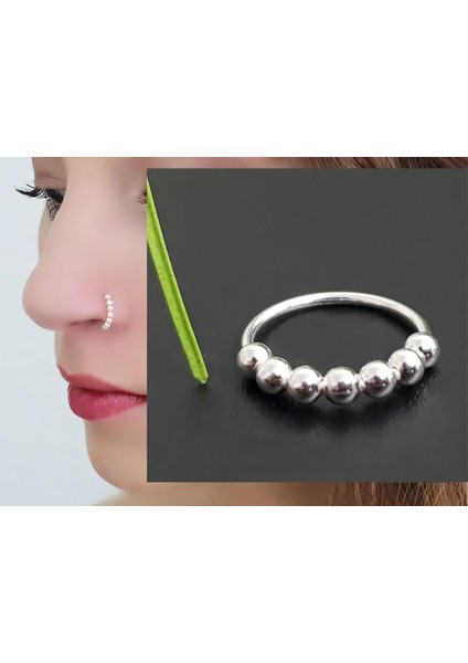 925 Ayar Gümüş 7 Top Gold & Silver 2 Adet Halka Hızma Set