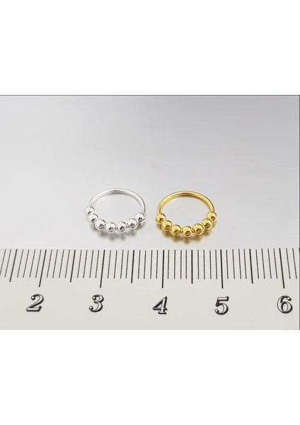 925 Ayar Gümüş 7 Top Gold & Silver 2 Adet Halka Hızma Set