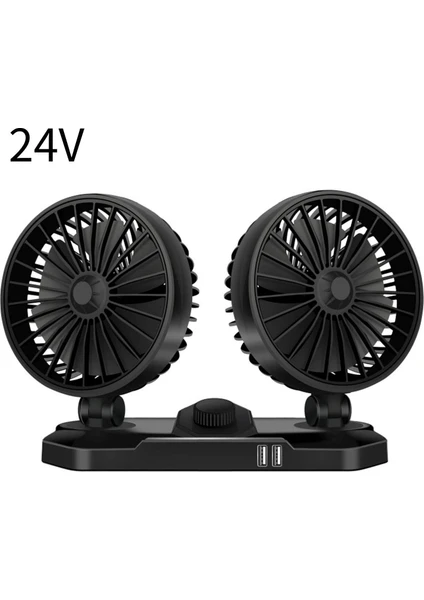 24V Soğuk Fan USB Üfleyici Çift Kafa Fanı Düşük Gürültülü Araba Fanı Aksesuarları Cep Telefonu Şarjı Için Kullanılabilir (Yurt Dışından)