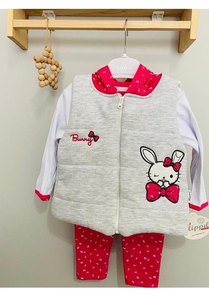 Kız Bebek Şişme Yelekli Takım 3'lü