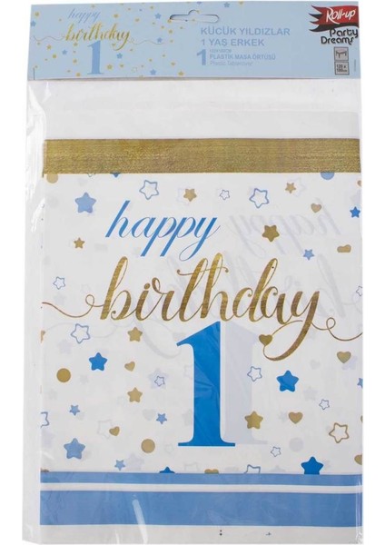 1 Yaş Erkek Masa Örtüsü Mavi 120X180 cm