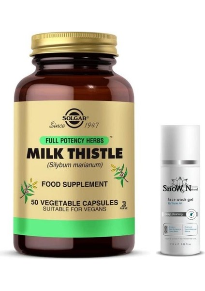 Milk Thistle 50 Tablet + Yüz Temizleme Jeli 100ml Li