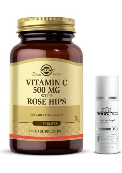 Vitamın C 500 Mg With Rose Hips 100 Tablet + Yüz Yıkama Jeli 100ml Li
