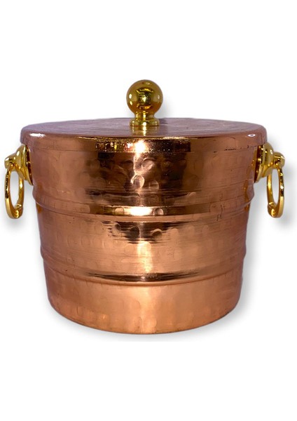 Kapaklı Bakır Buz Kovası