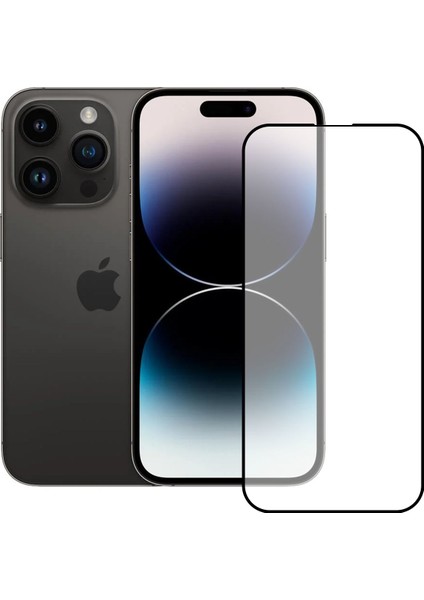 iPhone 14 Pro Ekran Koruyucu Seramik Nano 9d Tam Kaplama Siyah