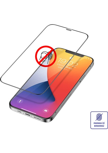 iPhone 14 Pro Ekran Koruyucu Seramik Nano 9d Tam Kaplama Siyah