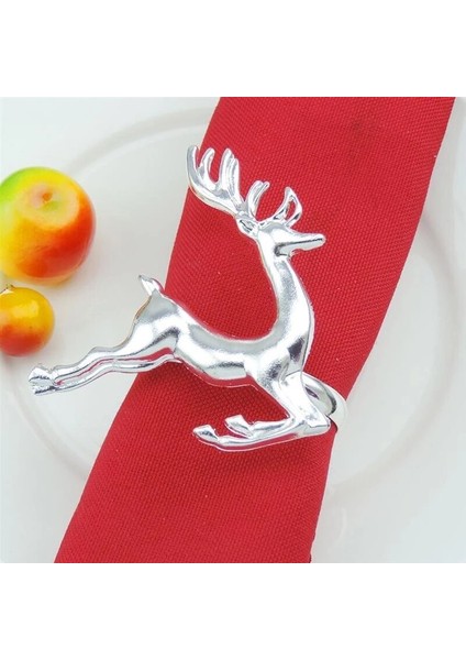 6 Adet Koşan Geyik Gümüş Metal Peçete Halkası fiyatları
