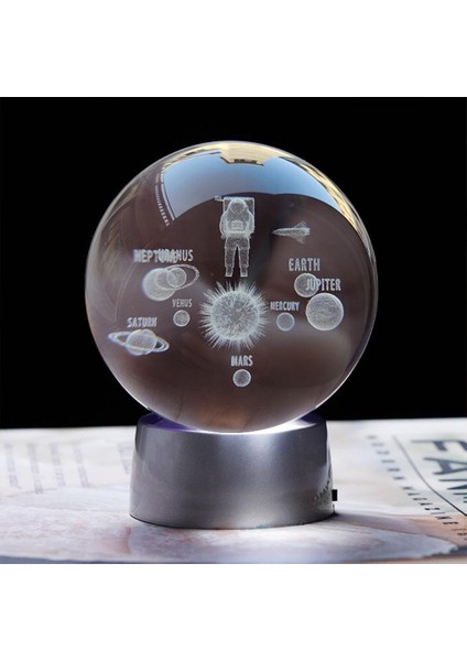 Renk Değiştiren Uzay Temalı Işıklı Cam Küre 8cm*6cm