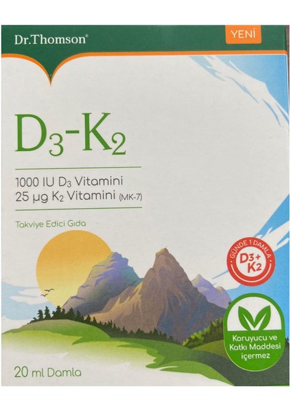 Vitamin D3K2 Damla 20 ml