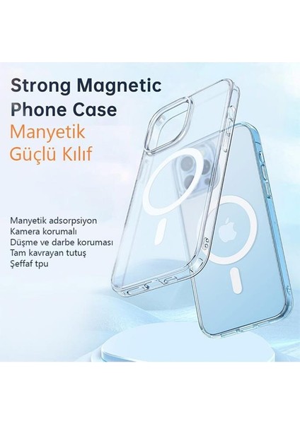 Apple iPhone 14 Plus Uyumlu Şeffaf Magsafe Kılıf PC-3091