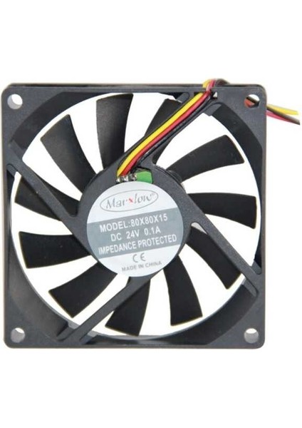 24V Dc 3 Kablo Fan 80X80X15 mm