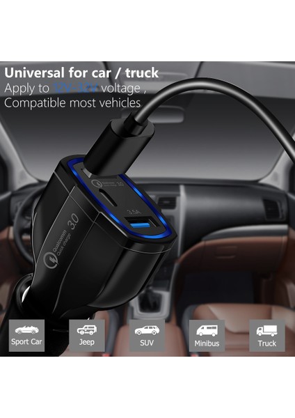 Araba Cep Telefonu Şarj Cihazı 3.0 Hızlı Şarj 24 V (Yurt Dışından) fiyatları