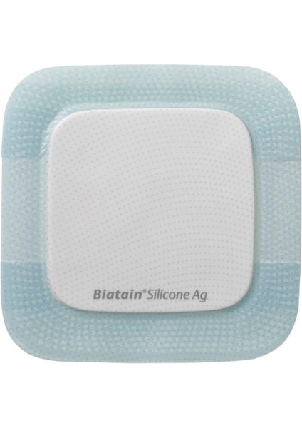 (5ADET) 39638 Biatain Silicone Ag Gümüş'lü Yapışkanlı Silikon Köpüklü Yara Örtüsü 12,5CMX12,5CM