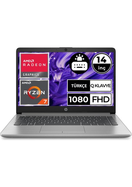 245 G9 6Q8M4ESEA02 Ryzen7 5825U 8 GB 1 TB SSD 14" FHD Freedos Taşınabilir Bilgisayar