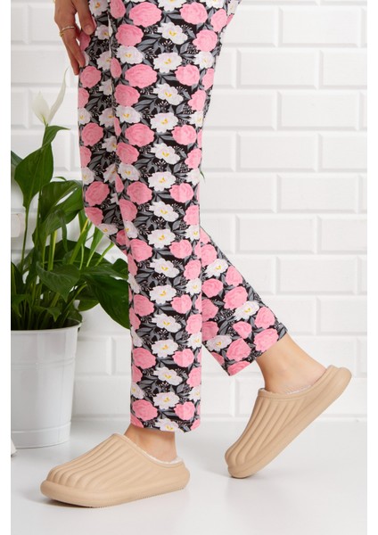 Flora Kapalı Içi Yünlü Unisex Ev Terliği Kışlık Terlik fırsatları