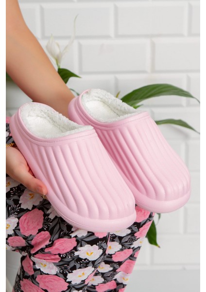 Flora Kapalı Içi Yünlü Unisex Ev Terliği Kışlık Terlik