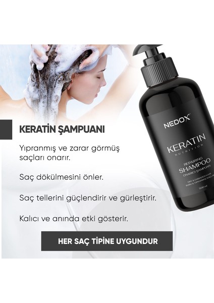 Yıpranmış Saçlar Için Keratinli Saç Bakım Şampuanı 500 Ml