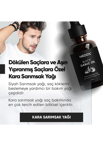 Aşırı Yıpranmış Ve Dökülen Saçlara Özel Kara Sarımsak Yağı 50 Ml