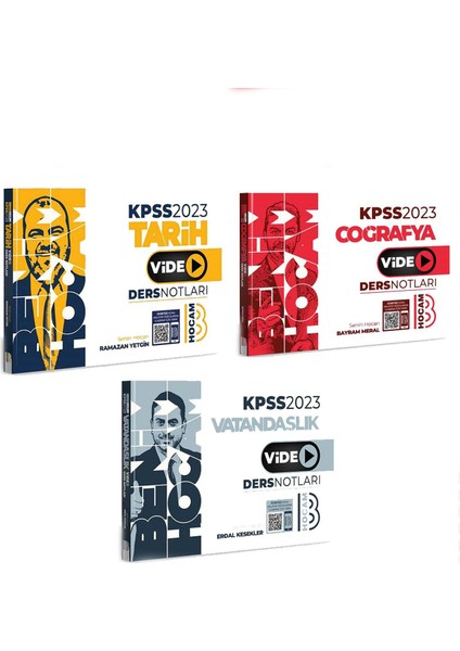 KPSS 2023 Tarih - Coğrafya ve Vatandaşlık Video Ders Notları Seti 3 Kitap