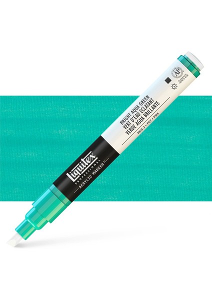 : Professional Akrilik Markör : Ince Uç (2 Mm) : Bright Aqua Green 660
