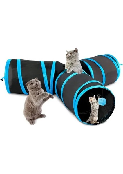 Pet Kedi Köpek Katlanabilir 3 Yönlü Tünel Oyuncak (Yurt Dışından)