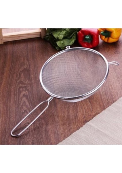 Metal Saplı Kalaylı Un -Süt -Şeker Bakliyat Süzgeci 17 cm