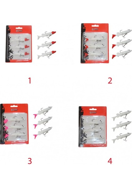 3066 Pluse Soft 10CM Turna Silikonu 3'lü Set Suni Yem