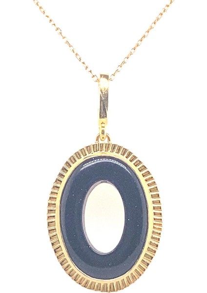 BIRINCI1926 925 Ayar Gümüş Mother Of Pearl Oval Kadın Kolye