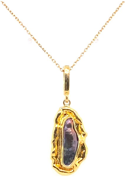 BIRINCI1926 925 Ayar Gümüş Mother Of Pearl Barok Inci Bayan Kolye