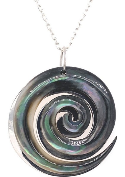 BIRINCI1926 925 Ayar Gümüş Mother Of Pearl Multicolor Sedefli Bayan Kolye