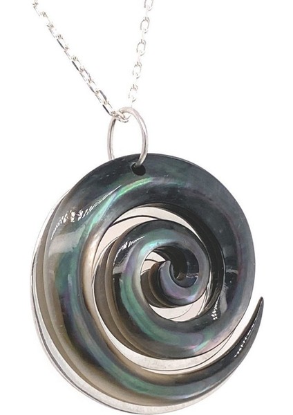 BIRINCI1926 925 Ayar Gümüş Mother Of Pearl Multicolor Sedefli Bayan Kolye