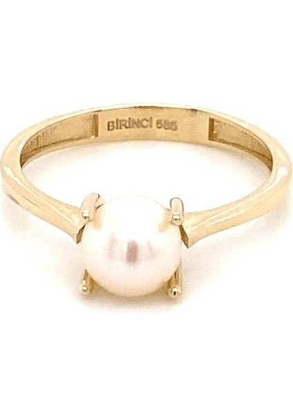 BIRINCI1926 14 Ayar Altın Tek Taş Modeli Inci Yüzük modelleri