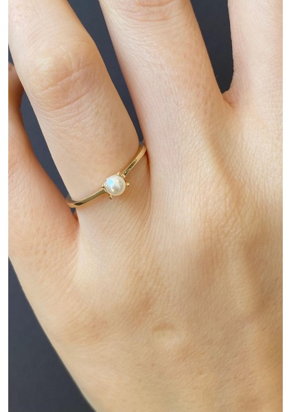 BIRINCI1926 14 Ayar Altın Tek Taş Modeli Inci Yüzük indirimleri