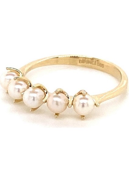 BIRINCI1926 14 Ayar Altın Beş Incili Yüzük fiyatları