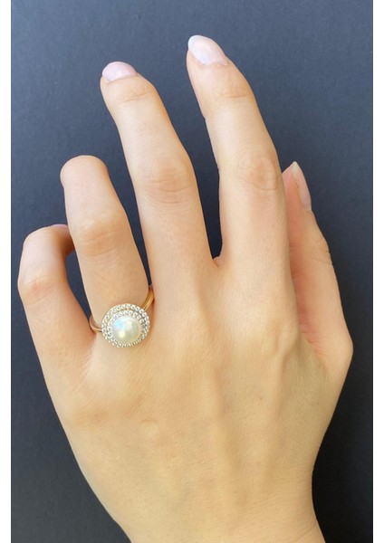 BIRINCI1926 14 Ayar Altın Tek Inci Taşlı Yüzük indirimleri