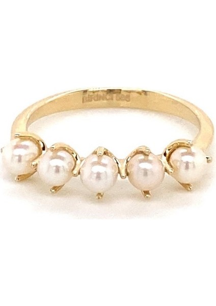 BIRINCI1926 14 Ayar Altın Beş Incili Yüzük modelleri