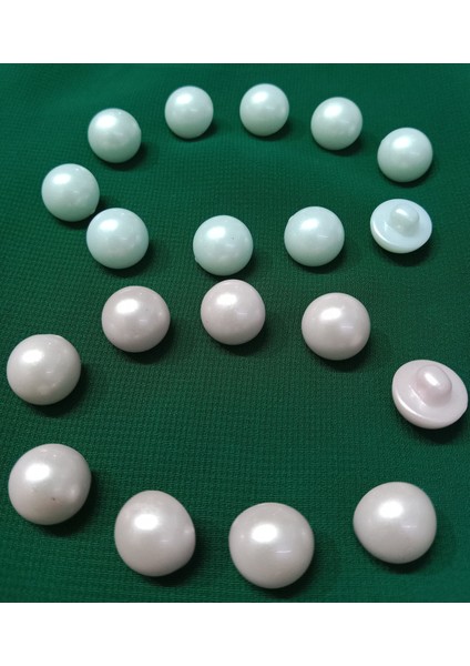 Beyaz & Pudra Pembe Inci Düğme 20 Adet