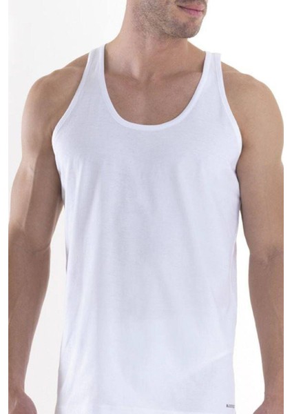 Erkek Atlet 2'li Paket Siyah - Beyaz Seçenekli % 100 Pamuk Loose Fit