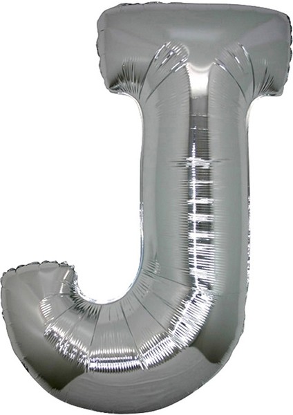 Gümüş Folyo Balon 40" Inç 100 cm J Harfi