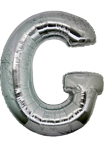 Gümüş Folyo Balon 40" Inç 100 cm G Harfi