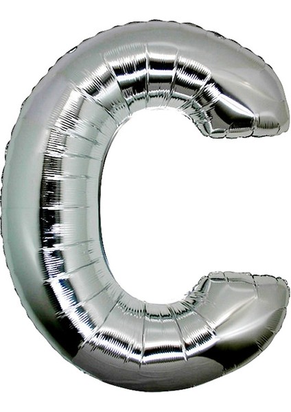 Gümüş Folyo Balon 40" Inç 100 cm C Harfi