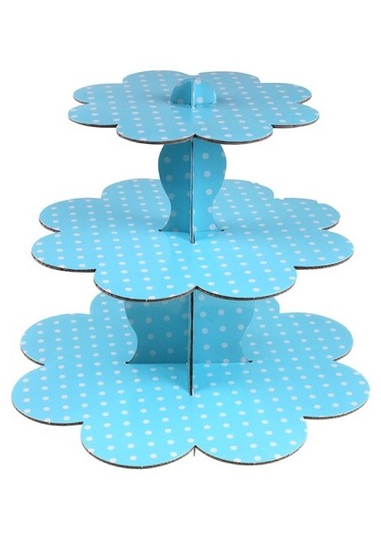 Bebek Mavisi Puantiyeli Cupcake Standı