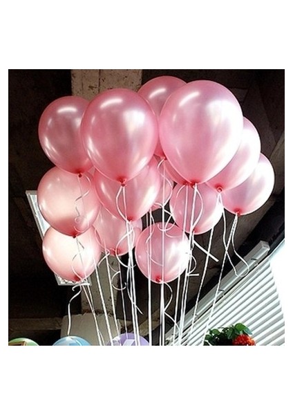 Parti Dolabı 20 Adet Metalik Şeker Pembe Balon Doğum Günü Helyumla Uçan