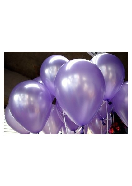 20 Adet Metalik Sedefli Mor Lila Balon Doğum Günü Helyumla Uçan